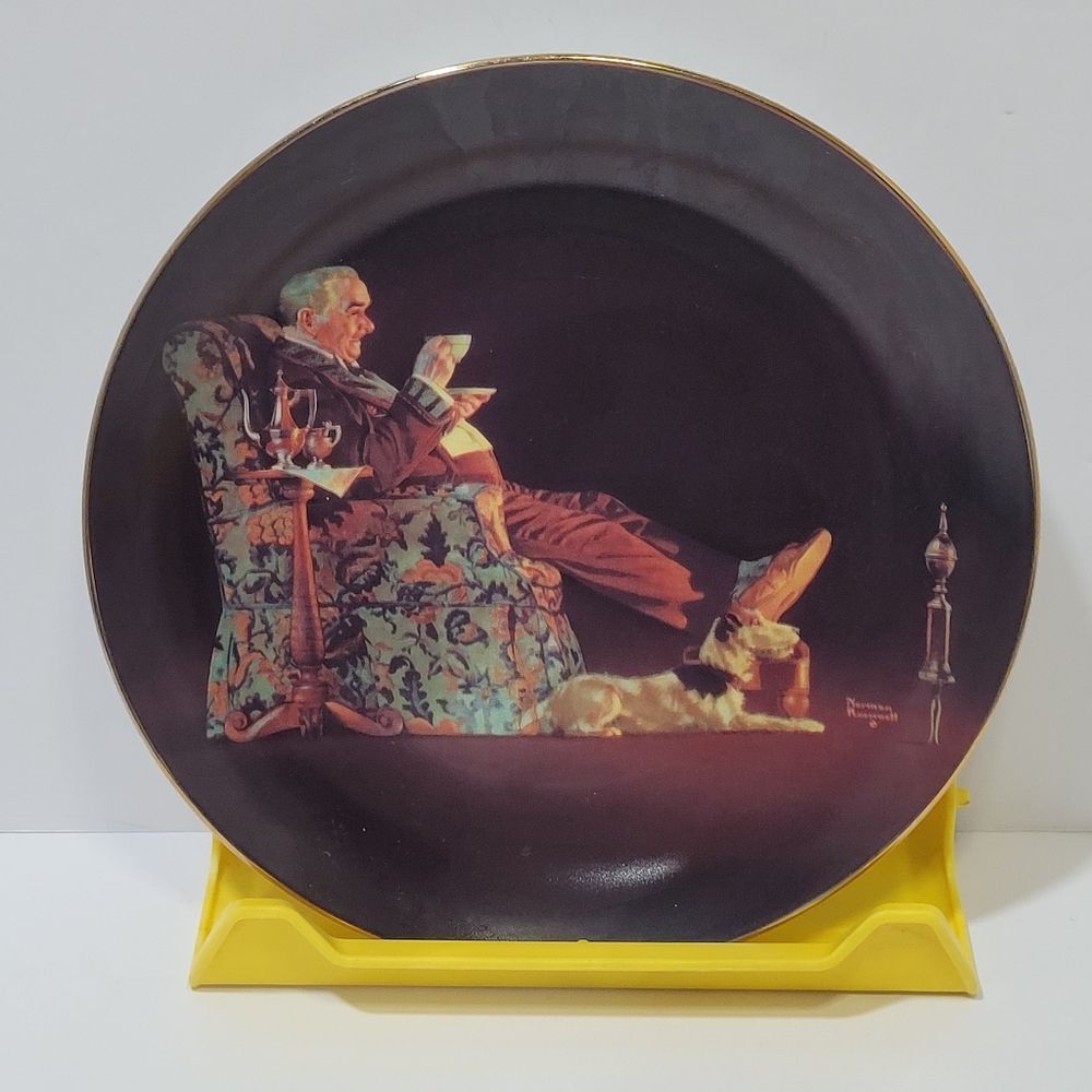 Vintage Norman Rockwell Evenings Repose Decorative Plate